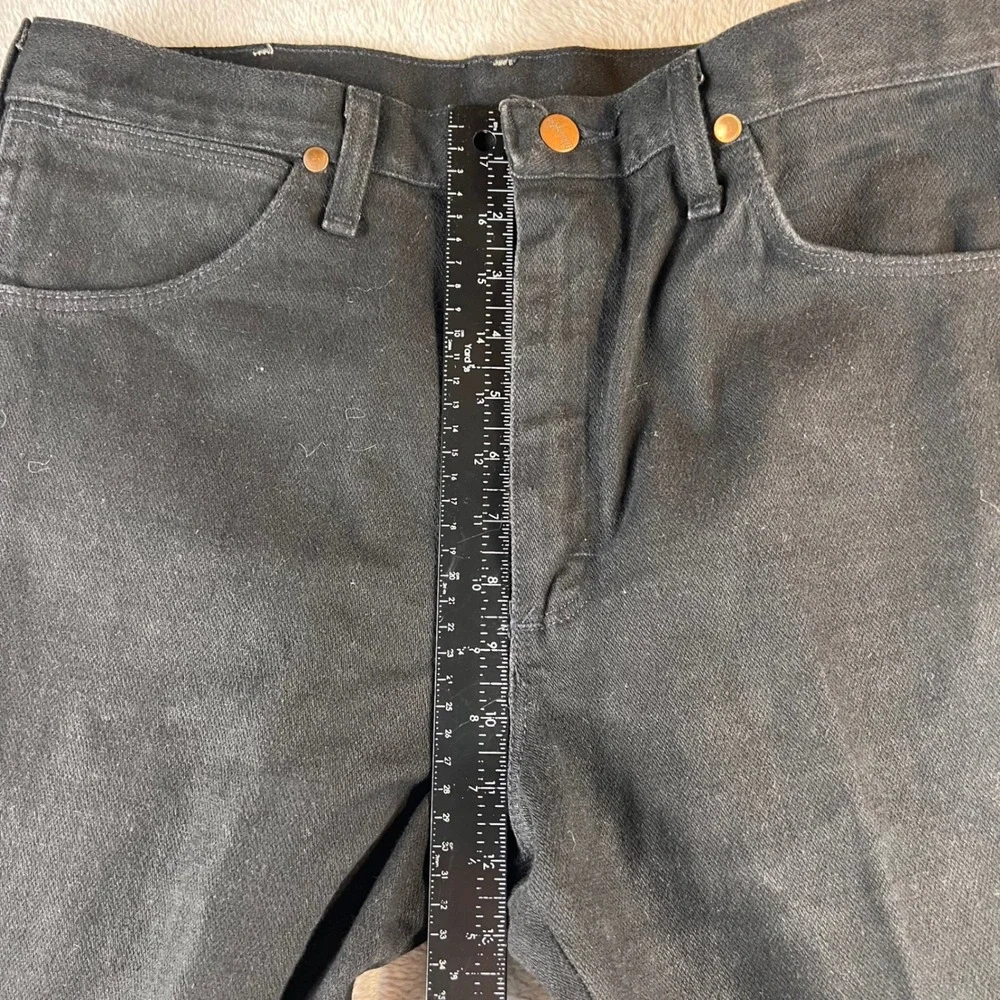 Wrangler 936WBK Cowboy Cut Slim Fit Jeans Mens 33x30 Black Made in USA Denim